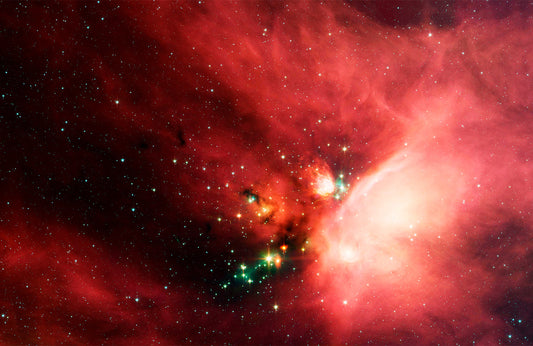 Cosmic Red Nebula Space Mural Wallpaper