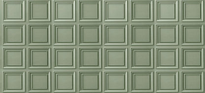 Sage Green Classic Panel Grid Wallpaper