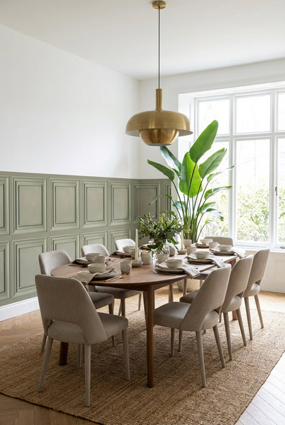 Sage Green Classic Square Panel Wall Mural Wallpaper
