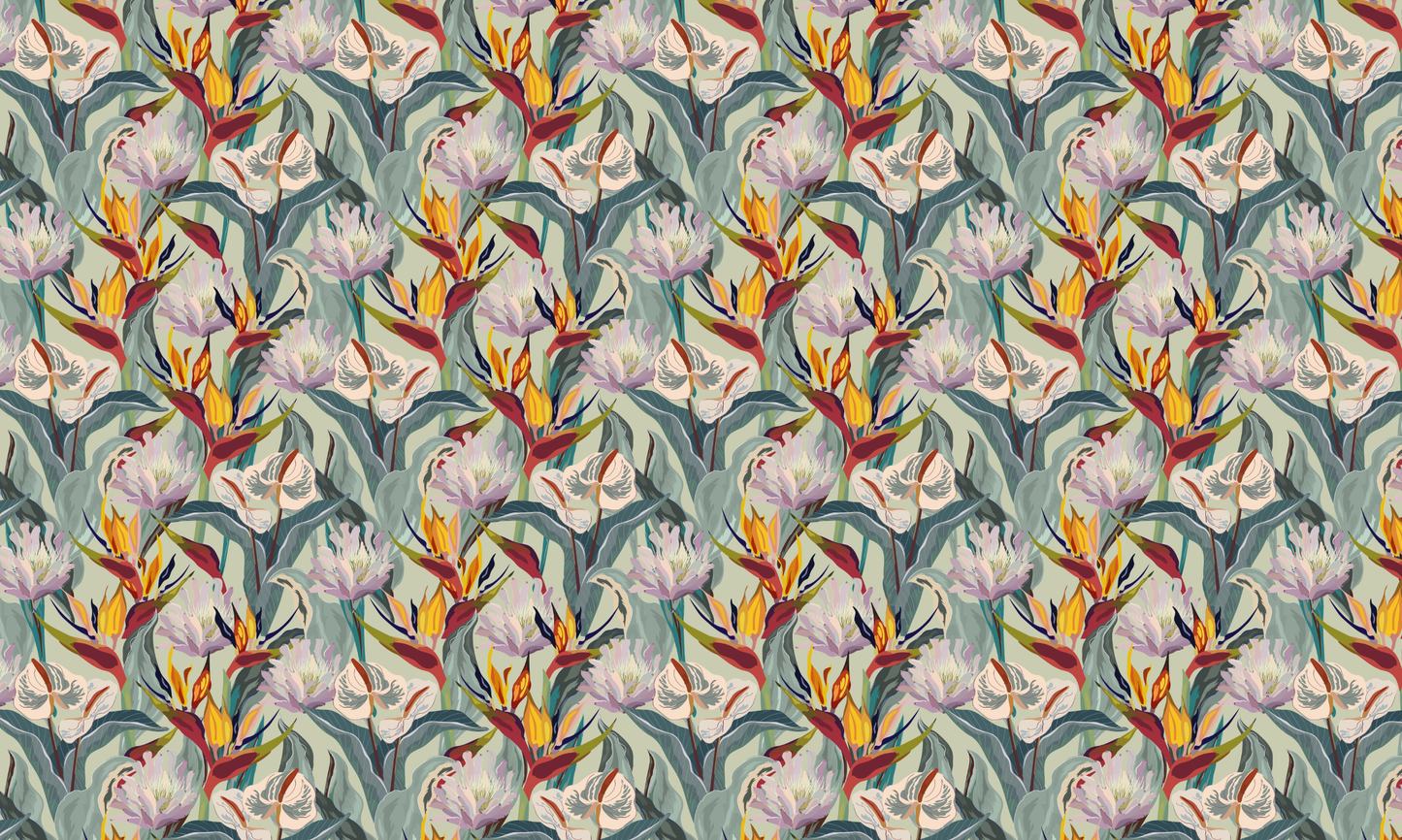Tropical Paradise Botanical Wallpaper