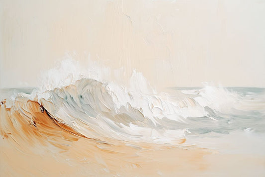 Soft Coastal Brushstroke Wave Mural Wallpaper