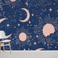 Celestial Navy Blue Mural Wallpaper