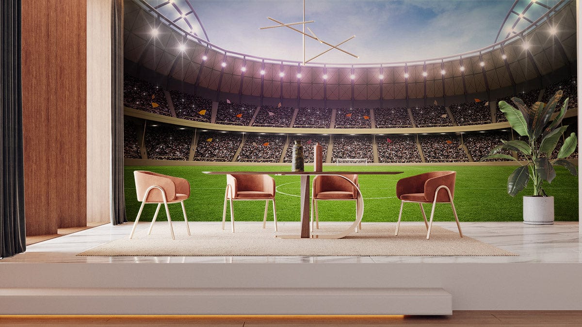 Wallpaper Mural of a Stadium at Night for the Dining Room