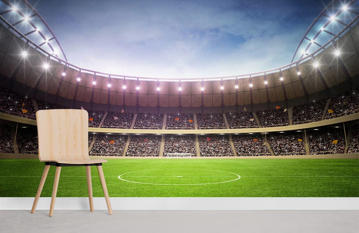 Stadium Football Field Green Mural Wallpaper