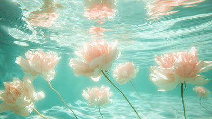 Submerged Petal Serenity Mural Wallpaper