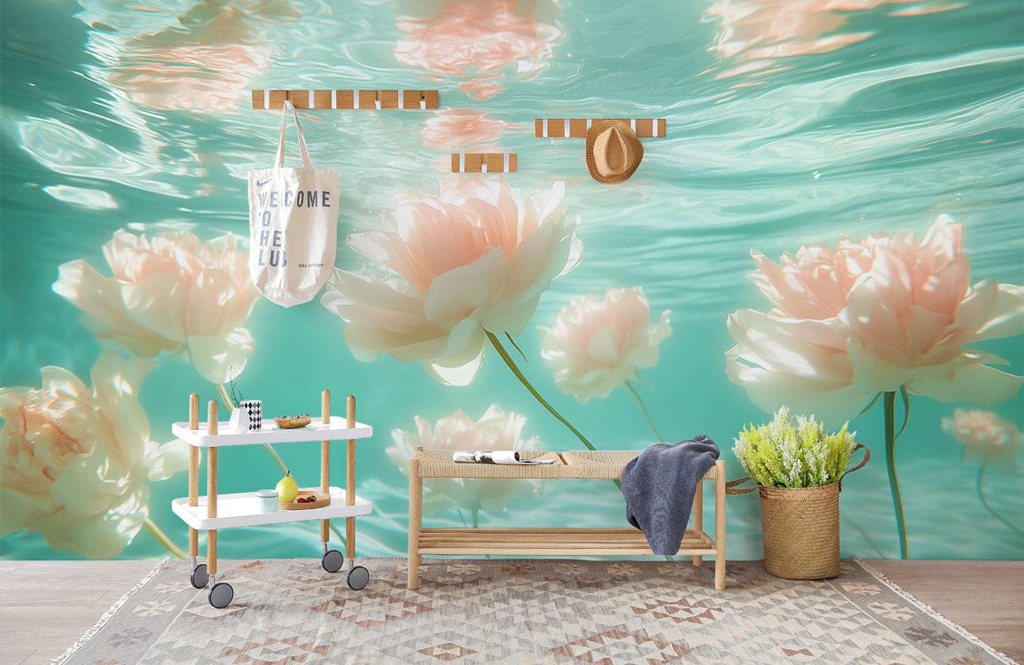 Submerged Petal Serenity Mural Wallpaper