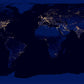 Dark Blue Earth Lights Mural Wallpaper