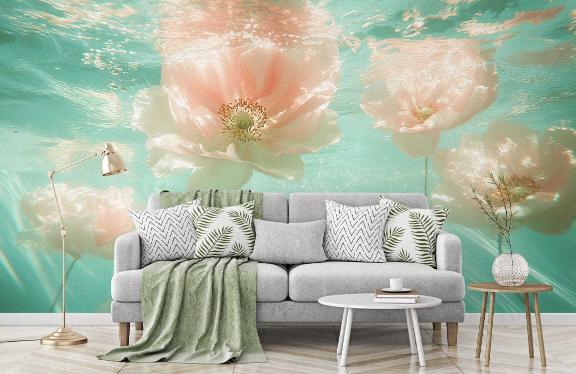 Underwater Blossom Reverie Mural Wallpaper