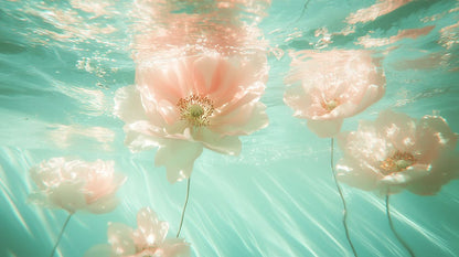 Underwater Blossom Reverie Mural Wallpaper