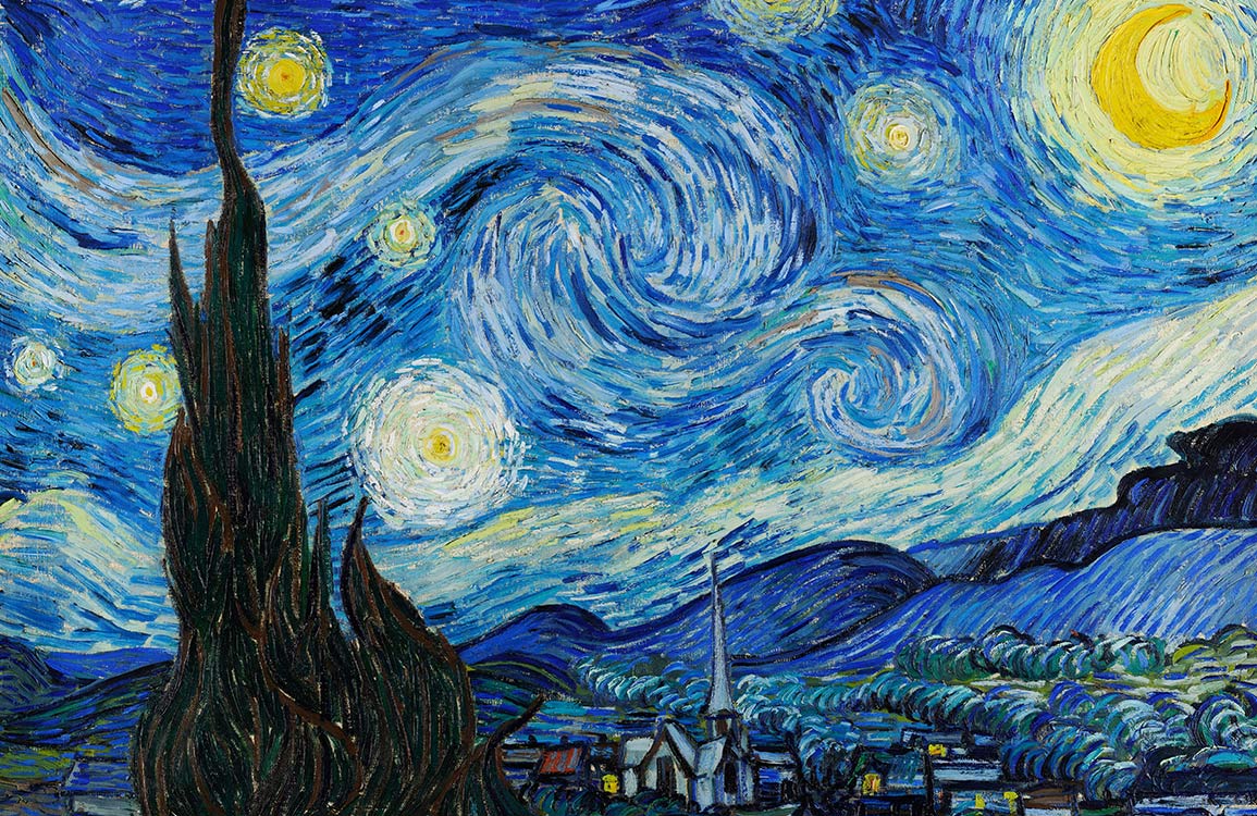 Sternennacht Inspirierte Künstlerische Wandmalerei