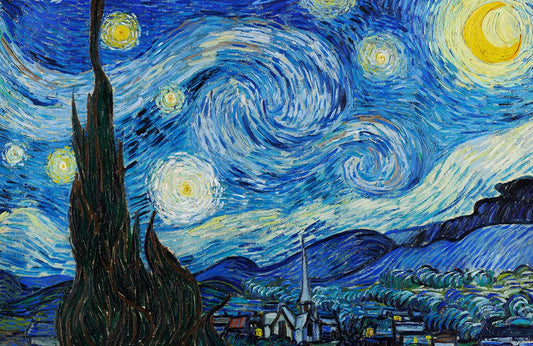 Starry Night Inspired Artistic Mural Wallpaper