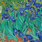 Blue Iris Floral Art Mural Wallpaper