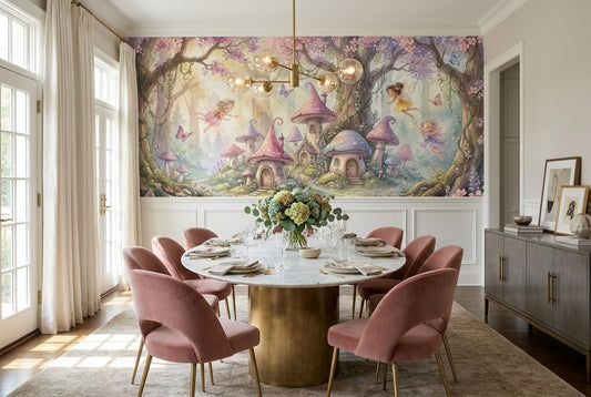 Pink Fairy Enchanted Forest Wallpaper Mural - image 1