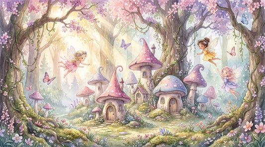 Pink Fairy Enchanted Forest Wallpaper Mural - image 2