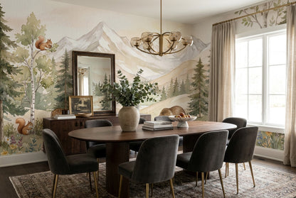 Beige Woodland Enchanted Forest Wallpaper Mural - image 3