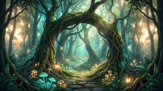 Teal Forest Path Enchanted Forest Wallpaper Mural - image 2