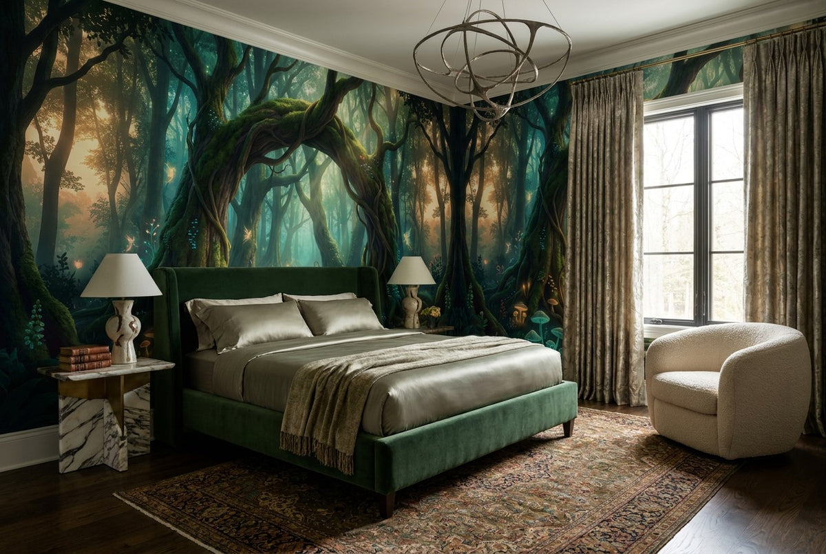 Teal Forest Path Enchanted Forest Wallpaper Mural - image 5