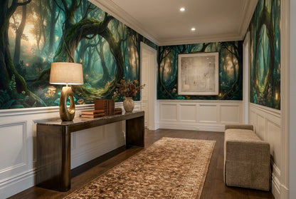 Teal Forest Path Enchanted Forest Wallpaper Mural - image 7