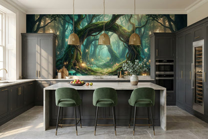 Teal Forest Path Enchanted Forest Wallpaper Mural - image 8