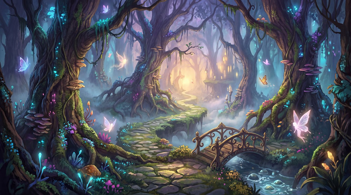 Purple Fairy Enchanted Forest Wallpaper Mural - image 2