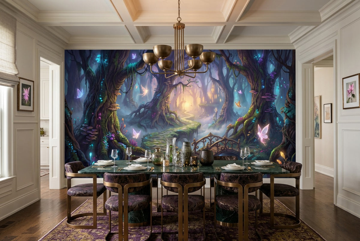 Purple Fairy Enchanted Forest Wallpaper Mural - image 3