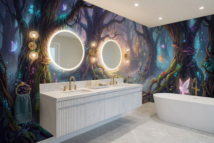 Purple Fairy Enchanted Forest Wallpaper Mural - image 4