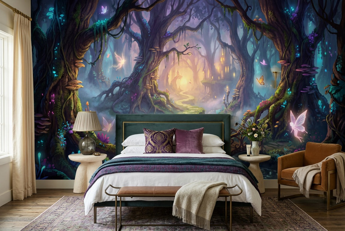 Purple Fairy Enchanted Forest Wallpaper Mural - image 5