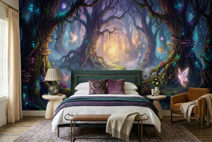 Purple Fairy Enchanted Forest Wallpaper Mural - image 5