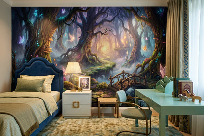 Purple Fairy Enchanted Forest Wallpaper Mural - image 6
