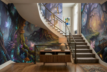 Purple Fairy Enchanted Forest Wallpaper Mural - image 9
