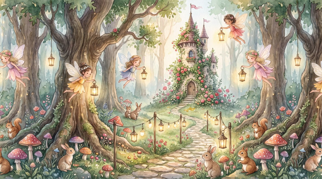 Pastel Fairy Tree Enchanted Forest Wallpaper Mural - image 2
