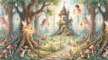 Pastel Fairy Tree Enchanted Forest Wallpaper Mural - image 2