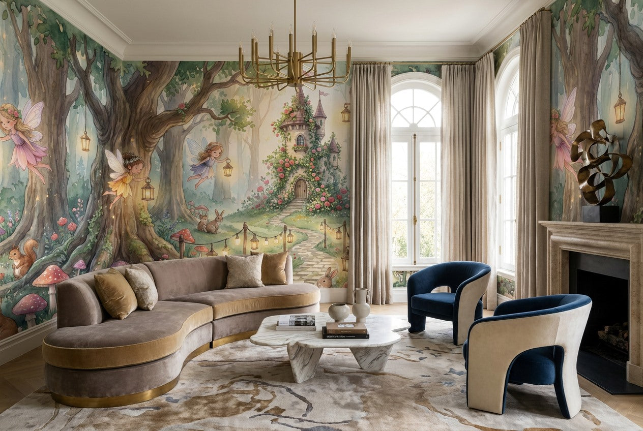 Pastel Fairy Tree Enchanted Forest Wallpaper Mural - image 3