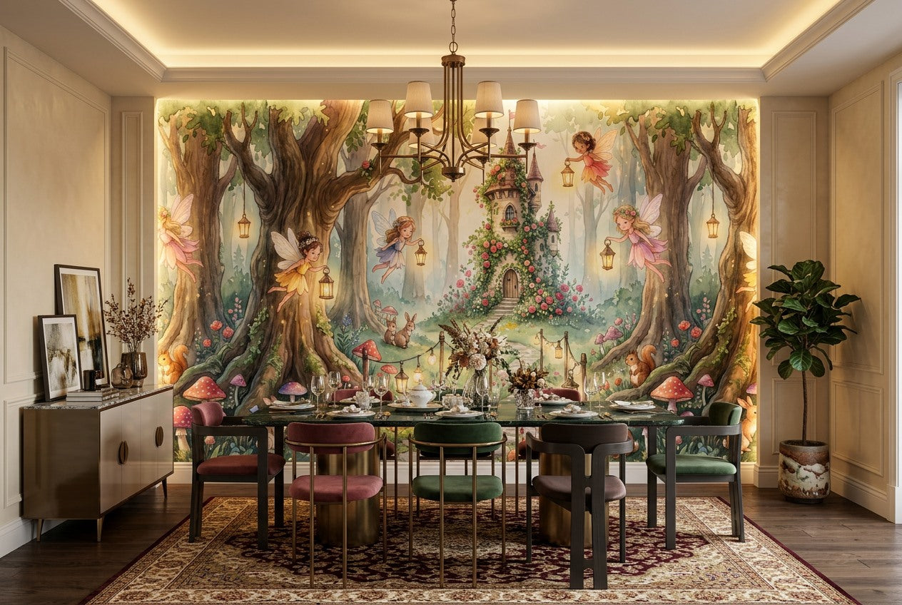 Pastel Fairy Tree Enchanted Forest Wallpaper Mural - image 4