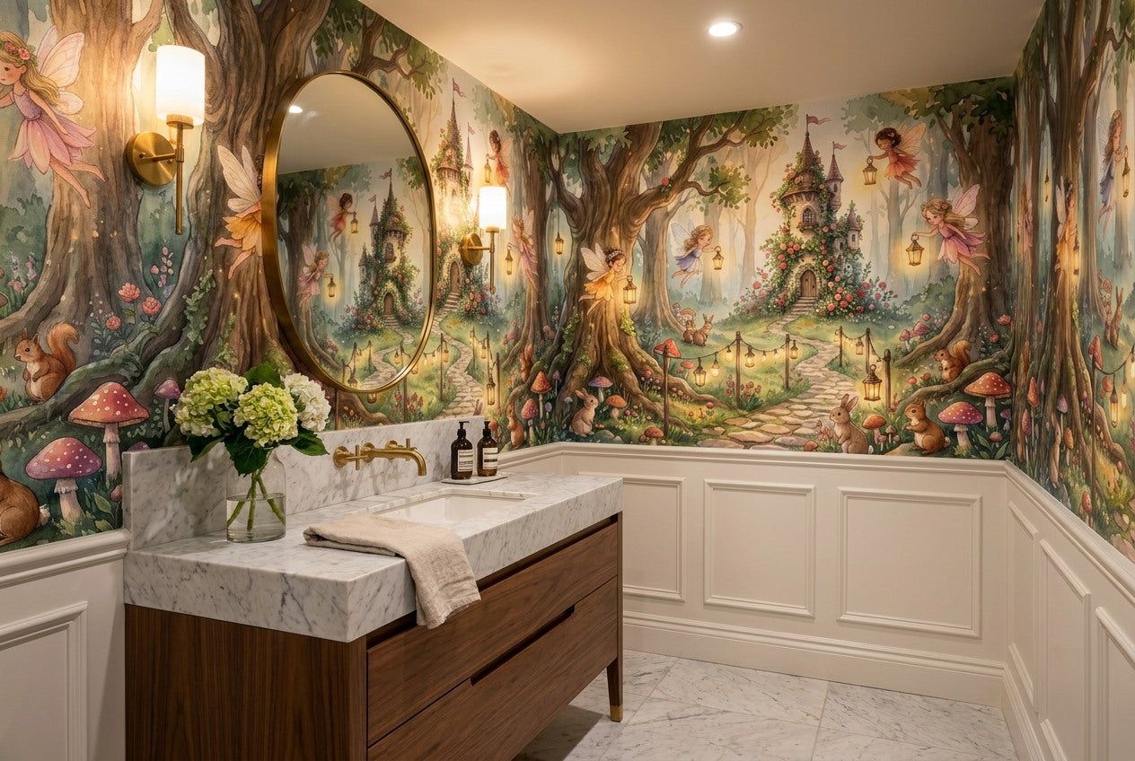 Pastel Fairy Tree Enchanted Forest Wallpaper Mural - image 5