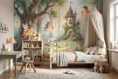 Pastel Fairy Tree Enchanted Forest Wallpaper Mural - image 7