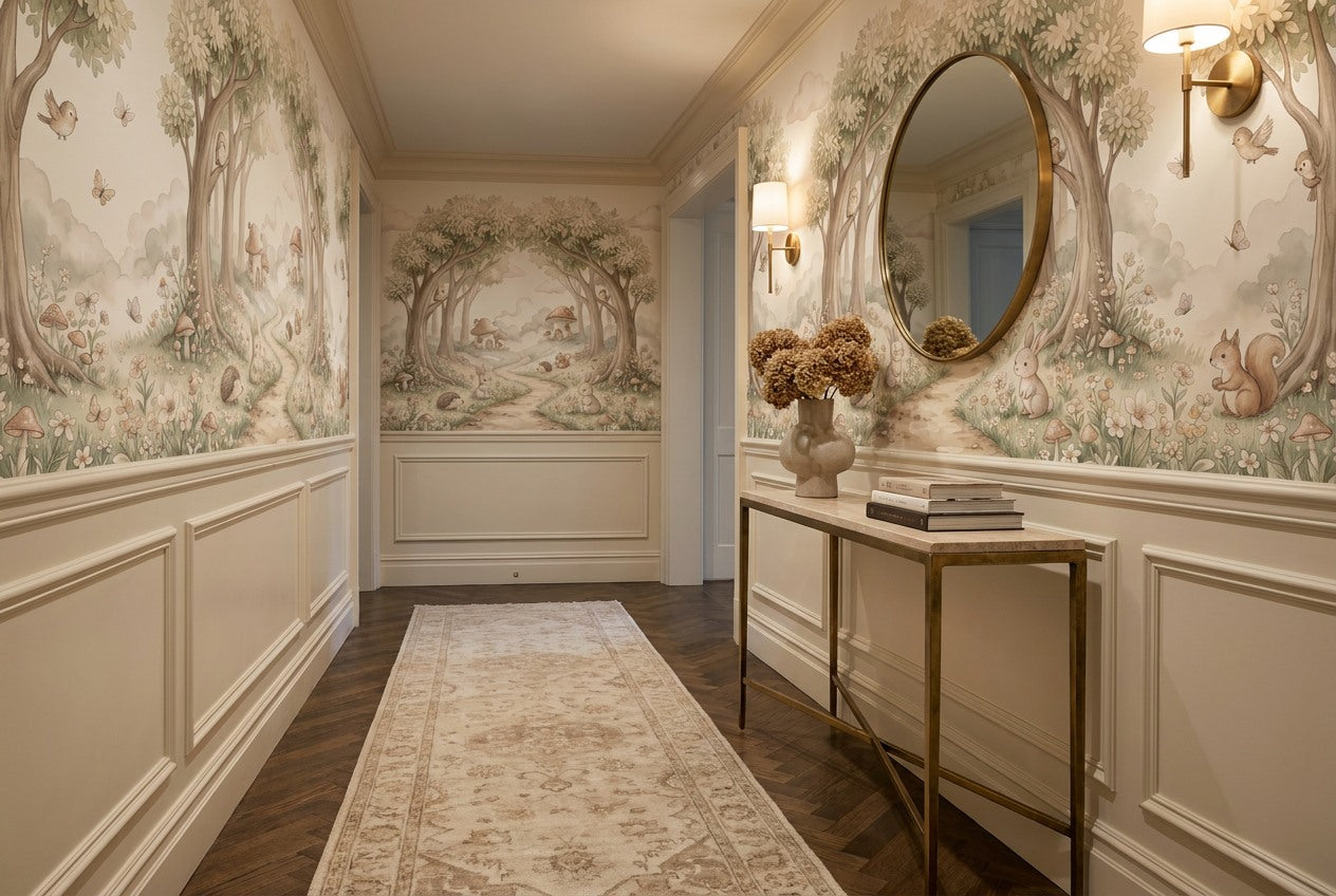 Beige Woodland Enchanted Forest Wallpaper Mural - image 6