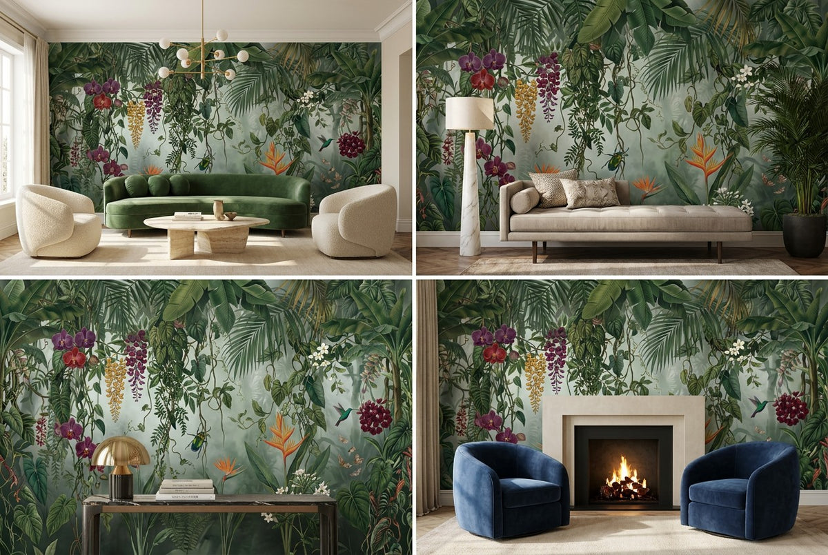 Misty Tropical Rainforest Wallpaper Mural - image 1