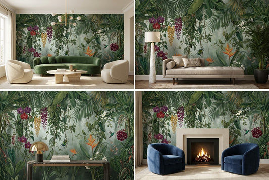 Misty Tropical Rainforest Wallpaper Mural - image 1