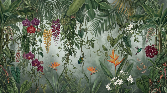 Misty Tropical Rainforest Wallpaper Mural - image 2