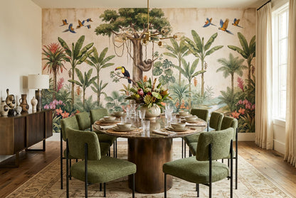 Teal Rainforest Wallpaper Mural - image 3