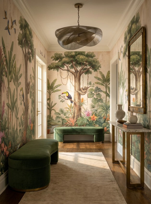 Teal Rainforest Wallpaper Mural - image 5