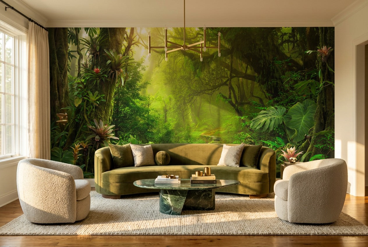 Atmospheric Rainforest Wallpaper Mural - image 1