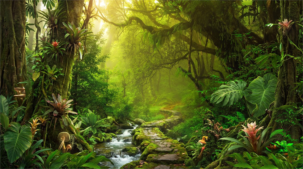 Atmospheric Rainforest Wallpaper Mural - image 2