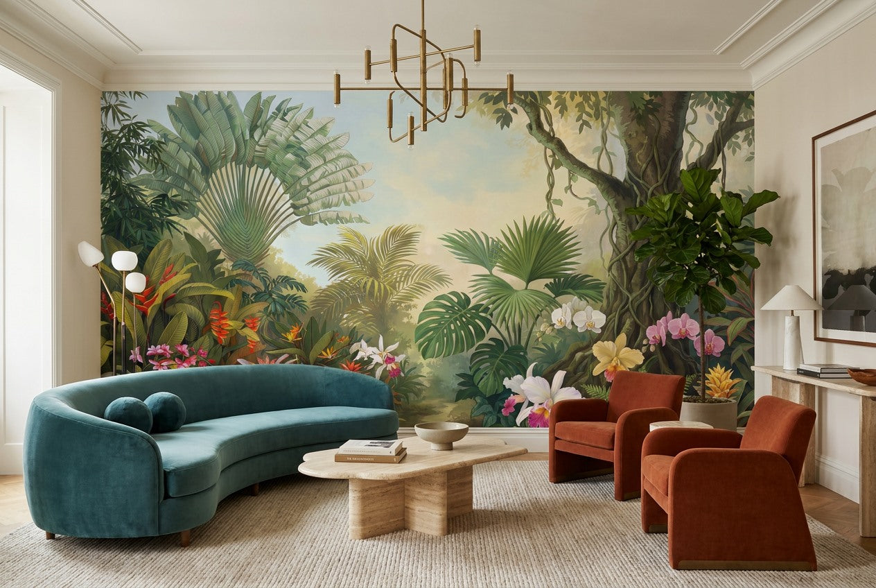 Natural Green Rainforest Wallpaper Mural - image 1