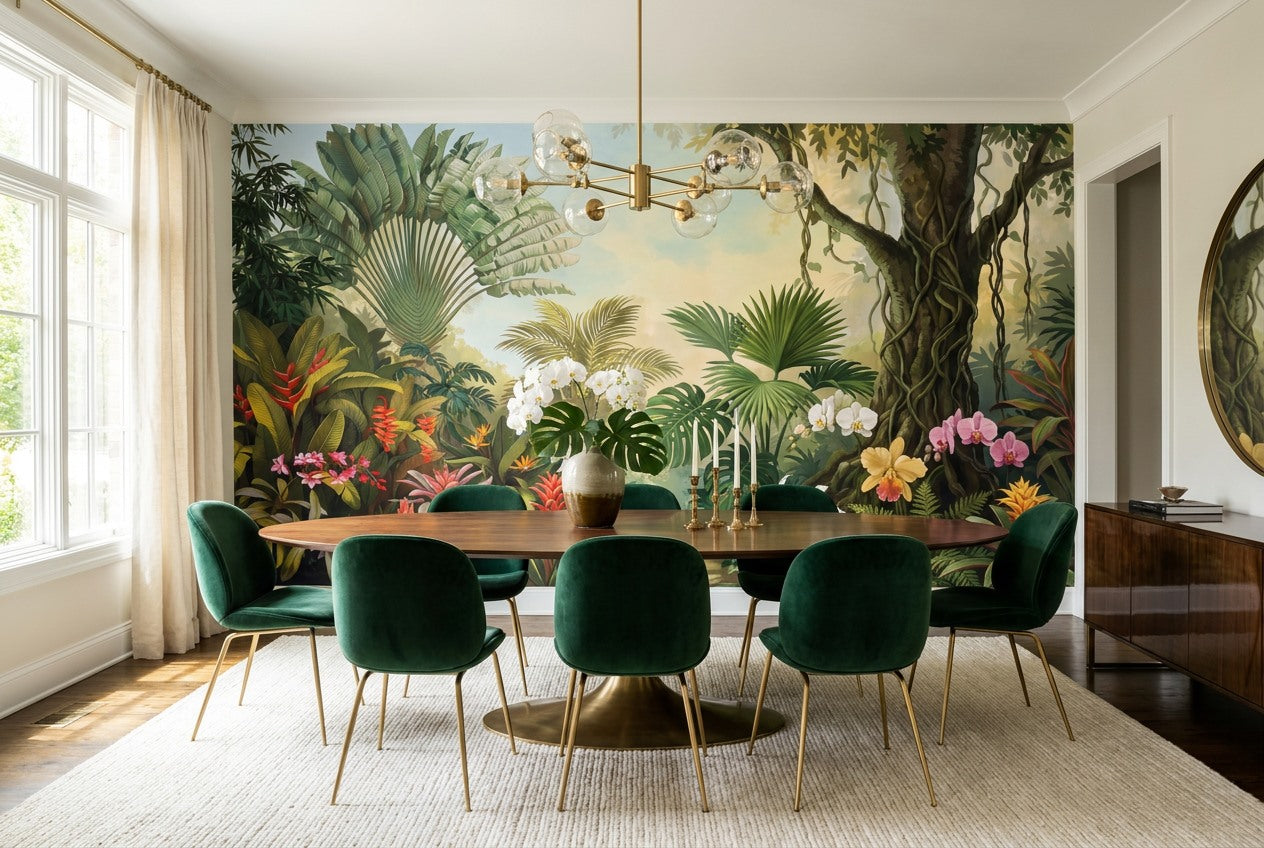 Natural Green Rainforest Wallpaper Mural - image 3