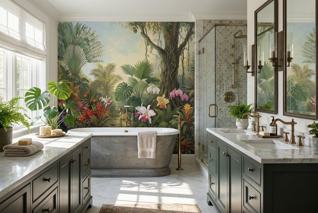 Natural Green Rainforest Wallpaper Mural - image 4