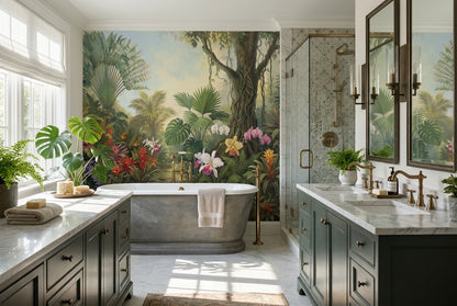 Natural Green Rainforest Wallpaper Mural - image 4