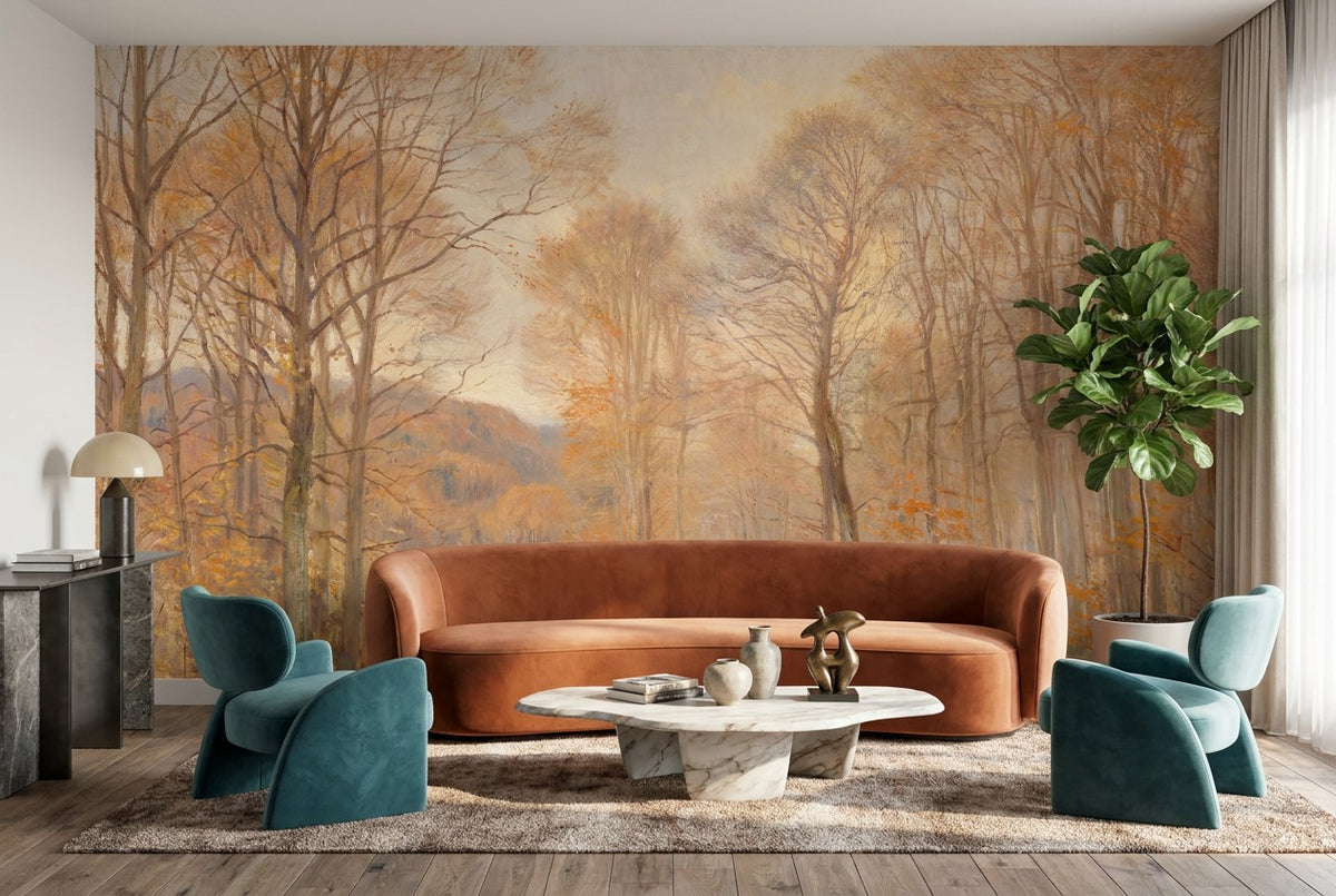 Golden Autumn Forest Wallpaper Mural - image 1