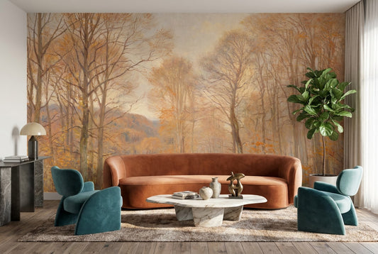 Golden Autumn Forest Wallpaper Mural - image 1
